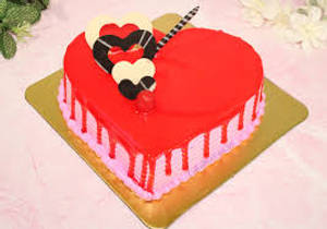 Strawberry heart shape cake