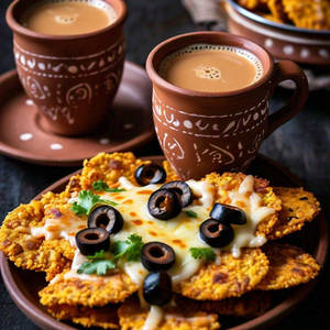2 Kullad Chai + Millet Cheese Nachos