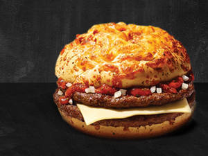 Pizza Burger With Fries