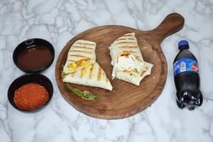 Cheese Corn Wrap + Maka Palak Wrap+ Coldrink