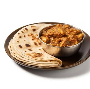 Home Style Chicken Curry With 4 Butter Roti