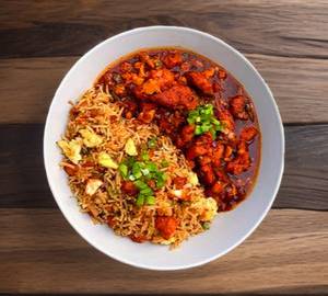 Chilli rice with gravy