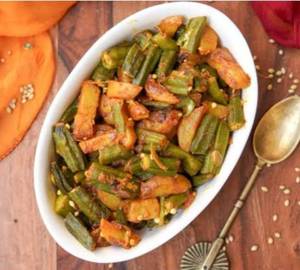 Bhindi aalu sukha sabji