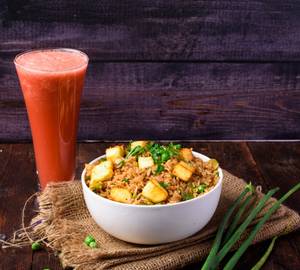 Paneer Friedrice & Watermelon Juice