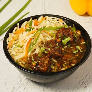 Veg Hakka Noodles With Veg Manchurian