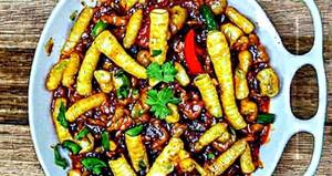 Baby corn mushroom chilli