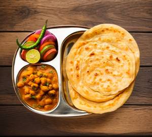 2 Onion Paratha with Chole Sabji