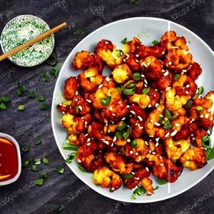 Crispy chilli baby corn cauliflower