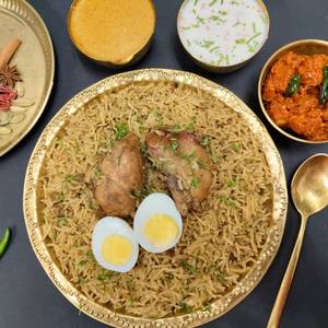 Andhra Chicken Biryani With Guntur Chicken