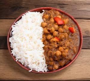 Chole sabji with rice