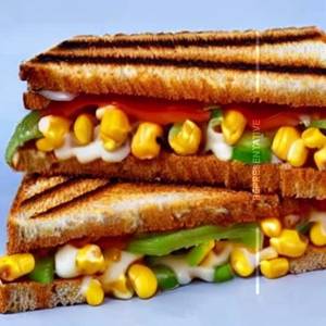 Cheese Corn Capsicum Sandwich