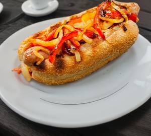 Chicken hotdog sandwich