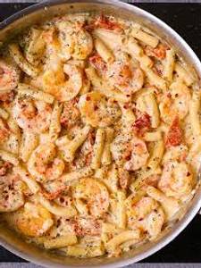 Mix Seafood Penne Pasta With Four Cheese Sauce