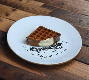 Triple chocolate waffle