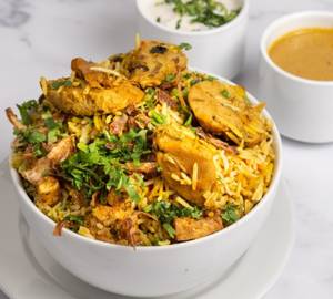 Dum Hyderabadi Soya Chaap Biryani