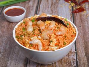 Prawns schezwan fried rice