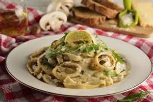 Squid Alfredo Pasta