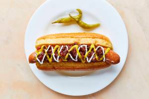 Veg cheese hot dog