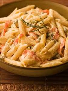 Fish Penne Pasta With Four Cheese Sauce