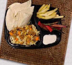 Arabian Plate shawarma with fries 