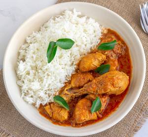 Plain Rice & Chicken Curry (2Pcs)