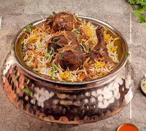 Mutton Hyderabadi Biryani with Raita & Onion