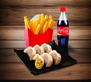 Butter Chicken Momos + French Fries + Drink