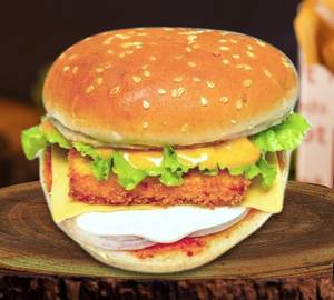 Paneer crispy chesse burger
