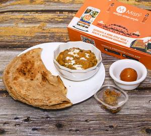 Laccha paratha with dal makhani and dessert