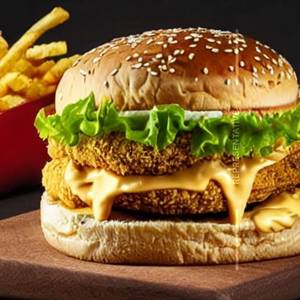 Chicken cheese egg burger