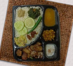 Thali with Pork dry fry