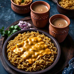 Kulhad Chai (2cup)+ Cheese Maggi