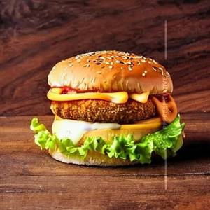 Spicy schezwan cheese burger
