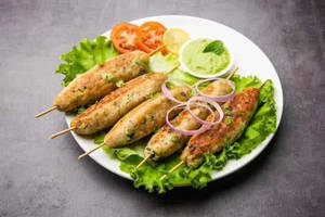 Paneer Seekh Kebab.