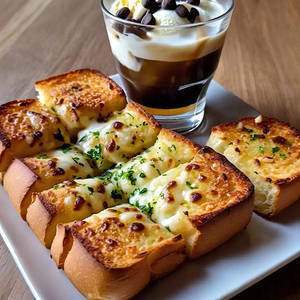 Garlic Bread With Mini Cold Coffee