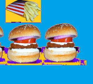 Chicken Burger [3 Pieces] With Fries