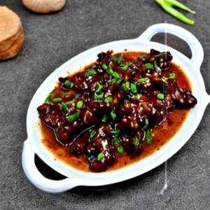 Crispy Beef in Mushroom Sauce