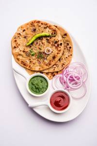 Onion Paratha with Dahi