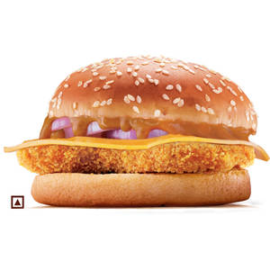 Chicken Makhani Burst Burger with Cheese.