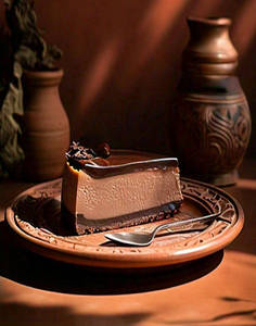 Turkish San Sebastian Dark Chocolate Cheese Cake With Chocolate Sauce