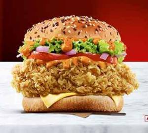 Fried Chicken Burger Tandoori With Cheese