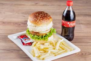 Cheese Burger + Fries + Coke-250 Ml