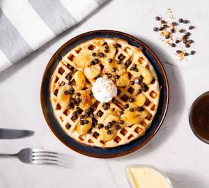 Caramelized Banana & Custard Waffles