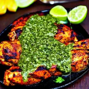 Cumin Rubbed Grilled Chicken Chimichurri Sauce