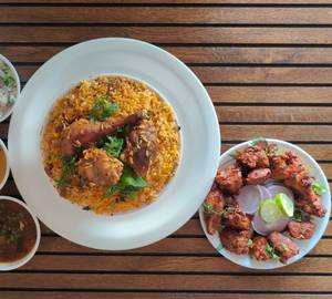 Hyderabadi Chicken Biryani + Chicken Kabab