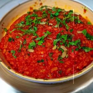 Tomatto rice with potato fry