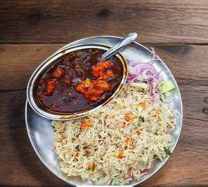 Jeera Rice (India Gate Basmati Rice)+Paratha (2 Pc) + Chilli Paneer