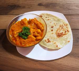 Chappathi (2) + chicken curry