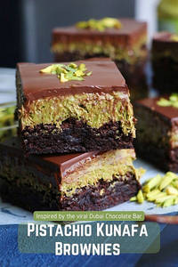 Pistachio Kunafa Brownies