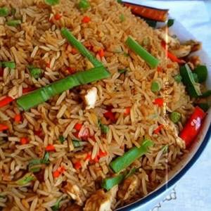 Egg chicken schezewan fried rice